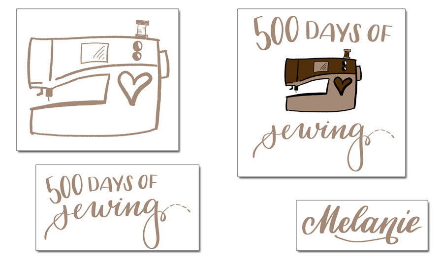 Logo 500 days of sewing